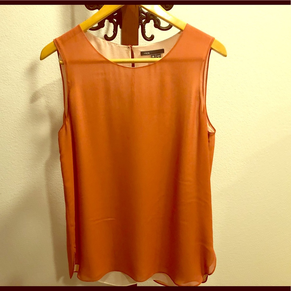 Vince dusty rose lined tank top